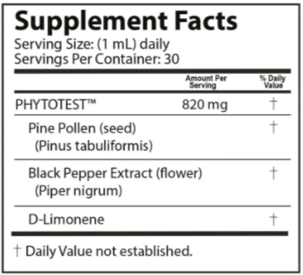 PhytoTest Supplement Facts
