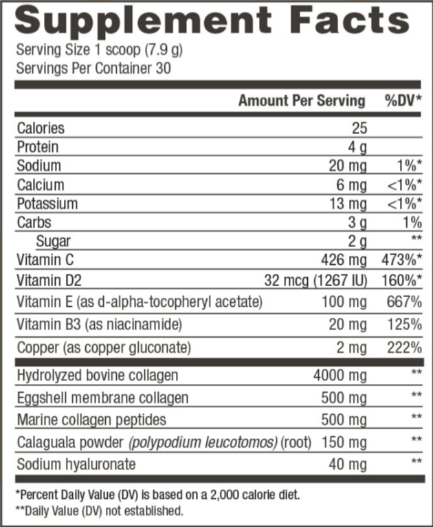Collagen Refresh-Supplement Facts